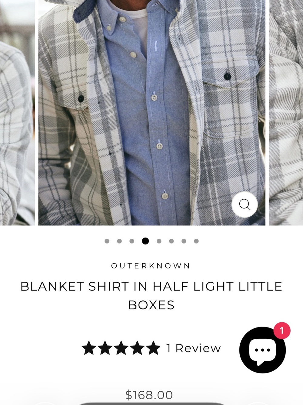 OUTERKNOWN BLANKET SHIRT IN HALF LIGHT LITTLE BOXES